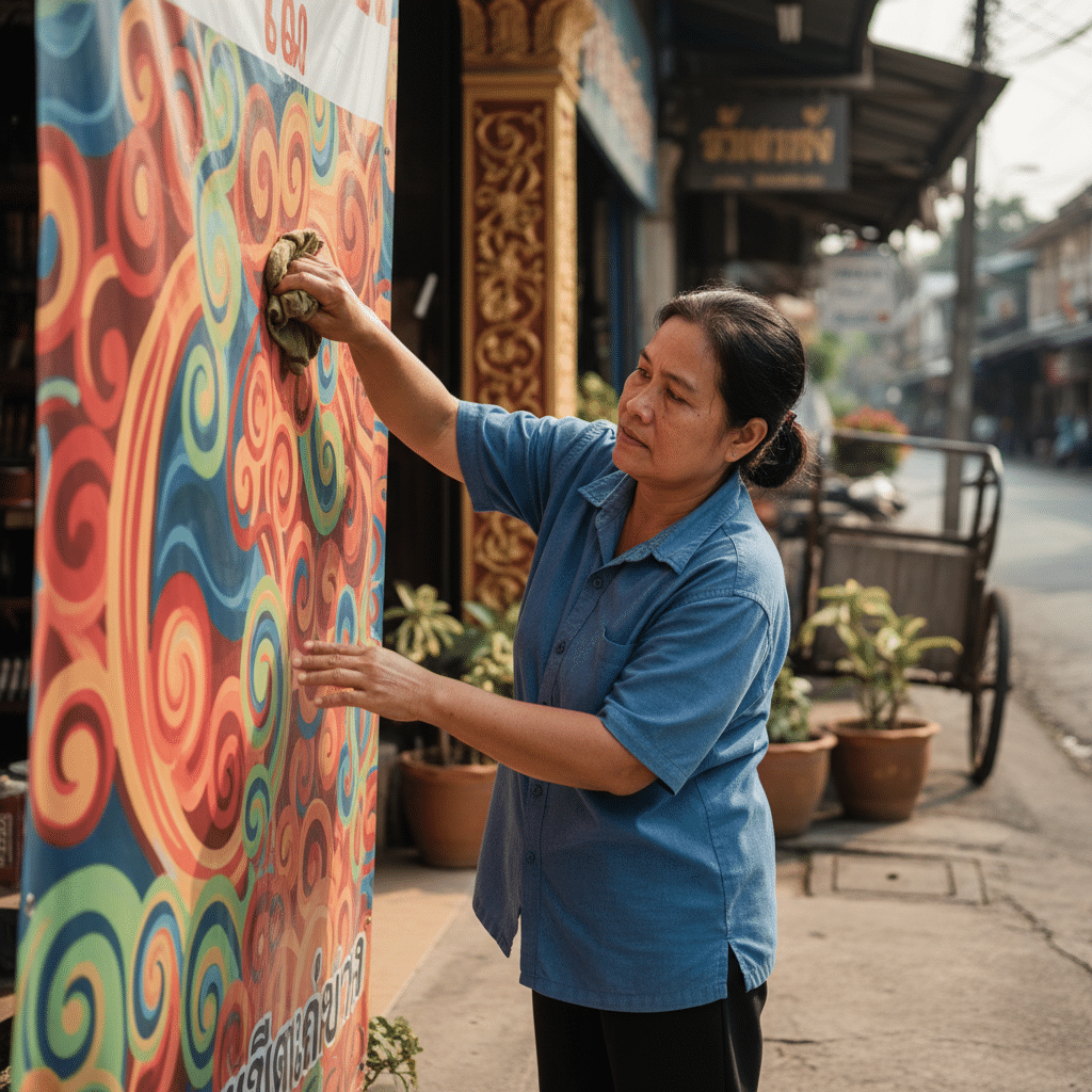 ยืดอายุ 'ป้ายไวนิล' หน้าร้าน: 5 วิธีดูแลให้สีสดเหมือนใหม่ - vinyl-signage-care-tips