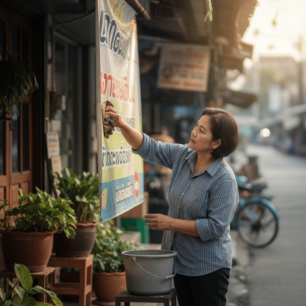ยืดอายุ 'ป้ายไวนิล' 5 วิธีดูแลให้สีสดเหมือนใหม่ ใช้ได้นาน - vinyl-signage-care-tips-extend-life