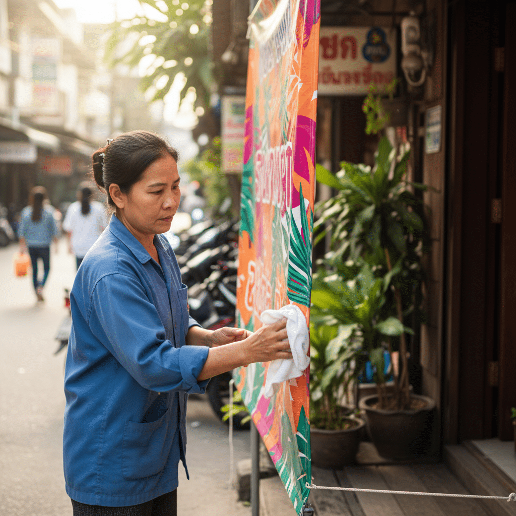 ยืดอายุ 'ป้ายไวนิล' ทนแดด ทนฝน ด้วย 5 วิธีดูแลสุดง่าย - vinyl-signage-care-tips-thailand