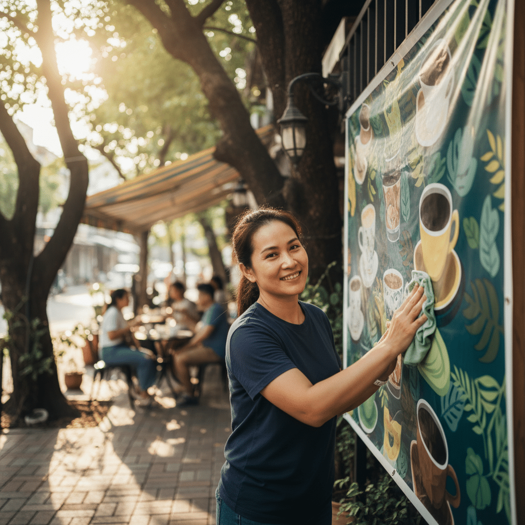 ป้ายไวนิลซีดไว? 5 วิธีดูแลยืดอายุสีสด คมชัด ทนทาน - vinyl-signage-care-tips-thailand