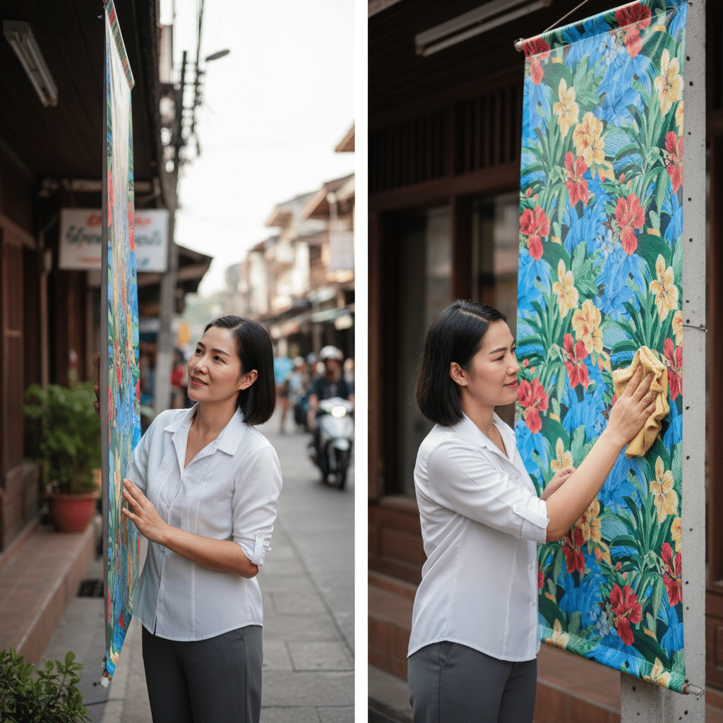 ยืดอายุ 'ป้ายไวนิล' ทนแดดทนฝน เคล็ดลับ SME คุมงบ - vinyl-signage-care-tips-thailand