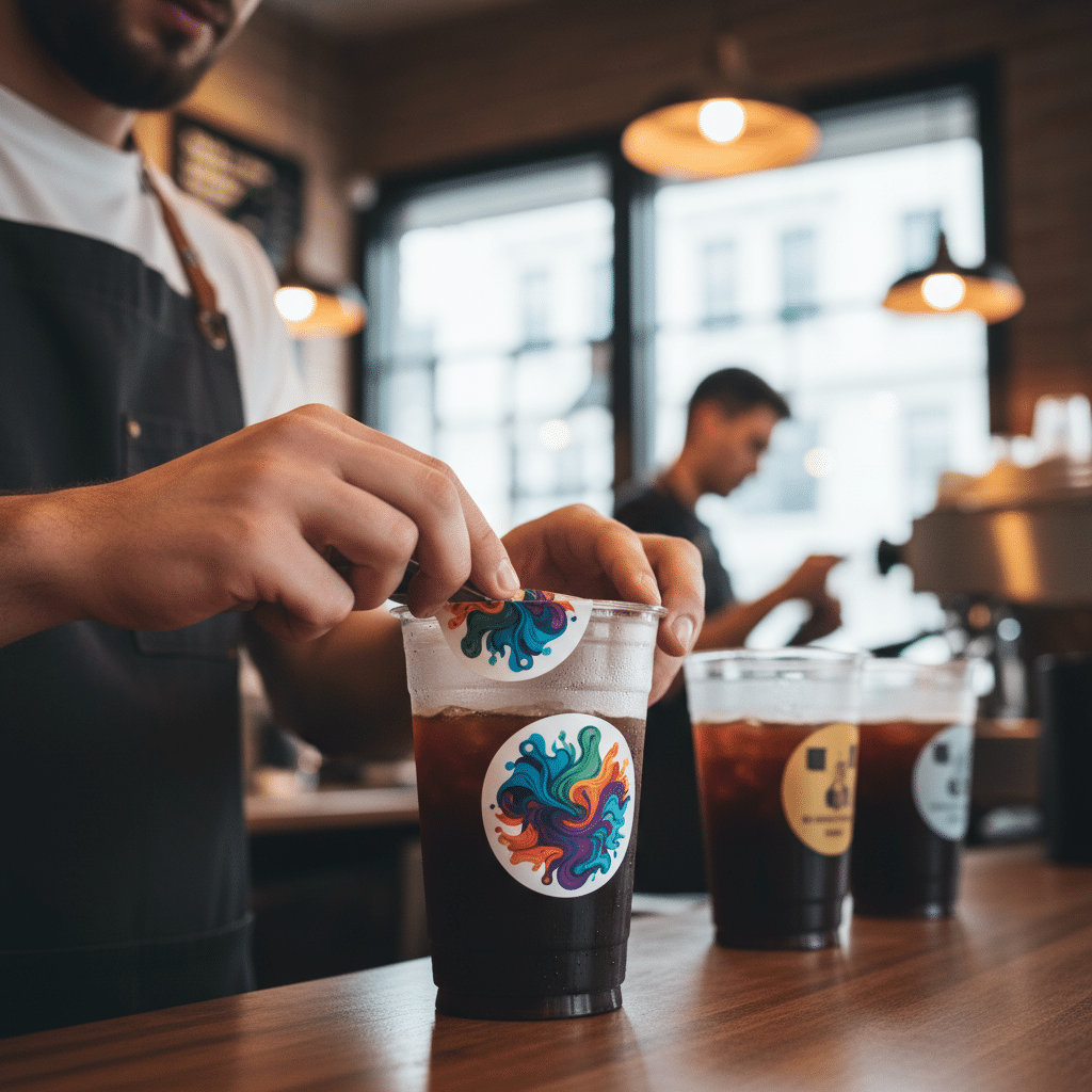 สติ๊กเกอร์ติดแก้วกาแฟ: เลือกแบบไหนให้ทนน้ำ ไม่ลอก - waterproof-sticker-coffee-cup-sme