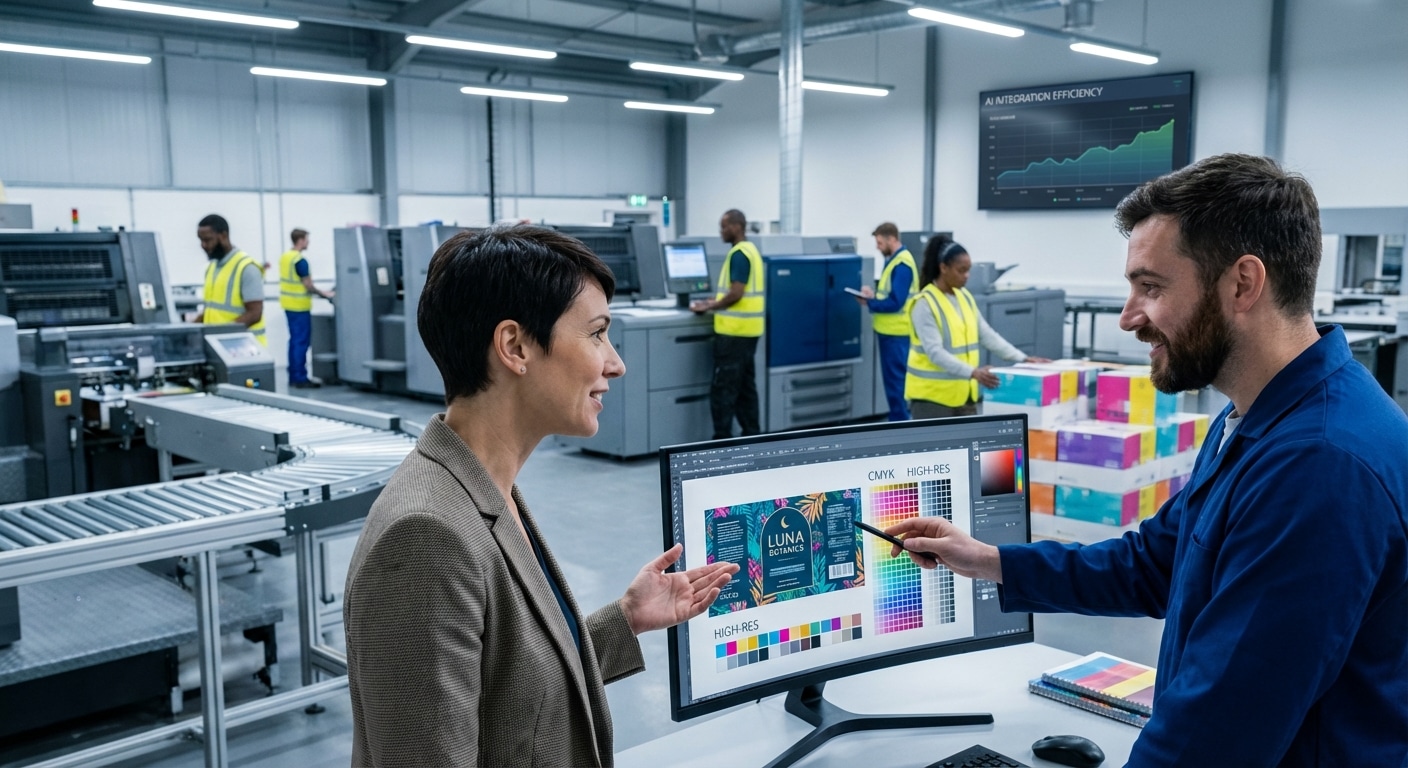 ออกแบบด้วย AI แล้วส่งพิมพ์ได้เลยไหม? เจาะลึกเทรนด์ 'Generative Design' ปี 2026 ที่โรงพิมพ์อยากบอก - ai-generative-design-printing-process-2026