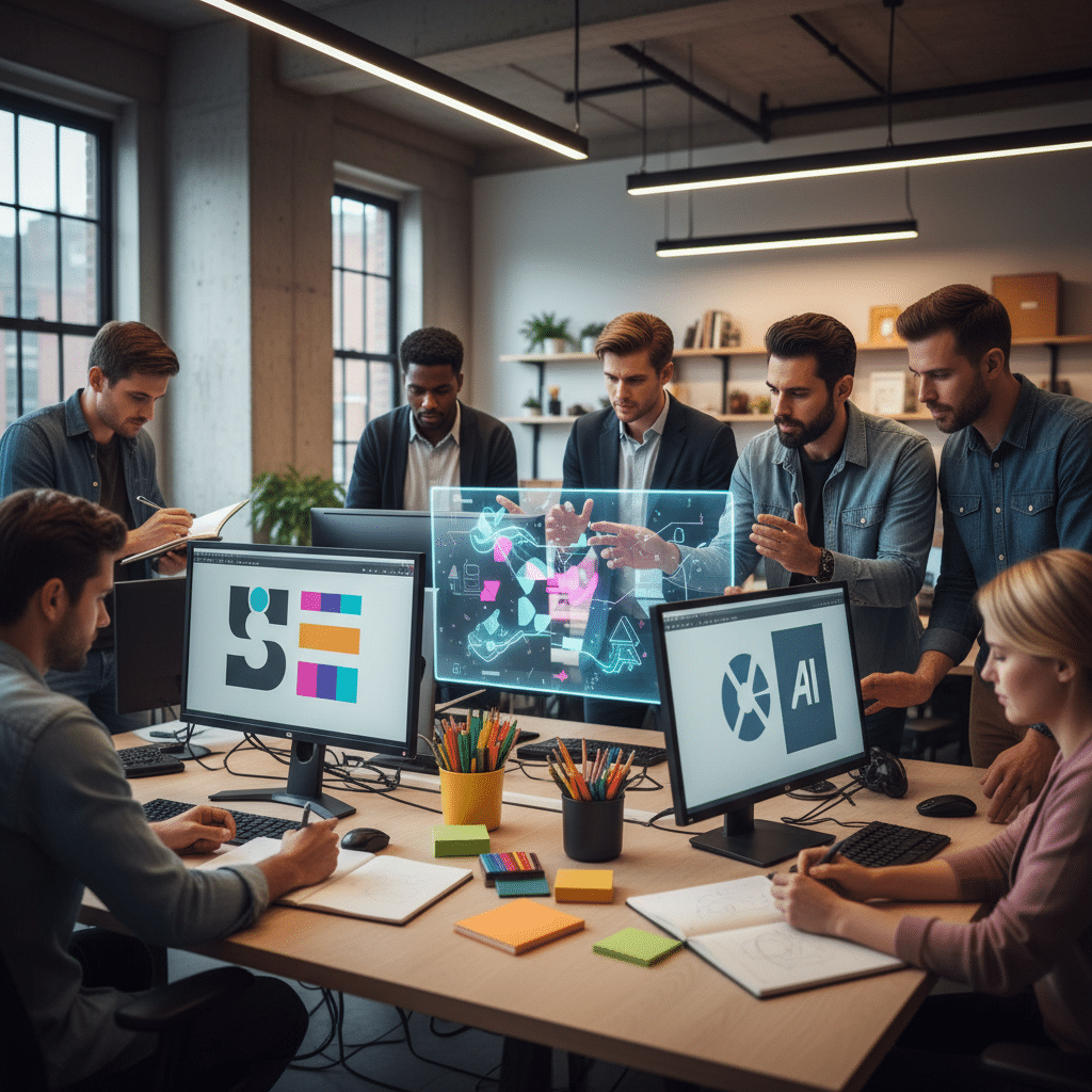 AI ออกแบบโลโก้: เพื่อนหรือคู่แข่งของดีไซเนอร์? - ai-logo-design-designer-future