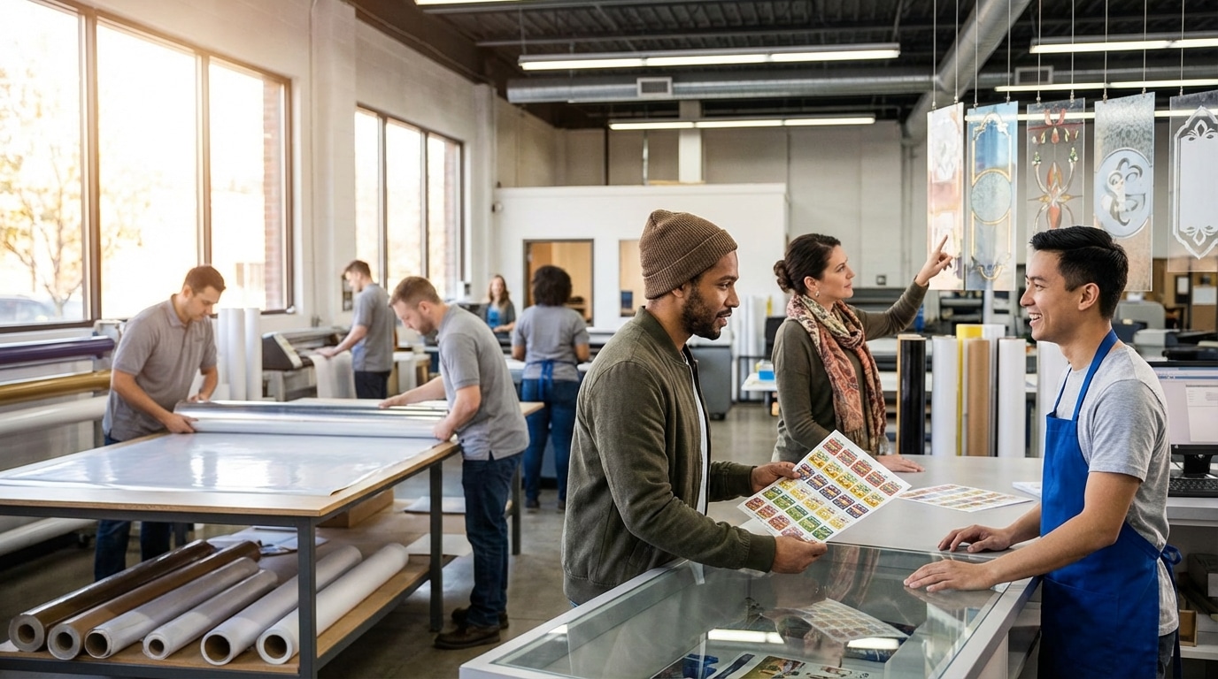 รับทำสติ๊กเกอร์แบบครบครัน รับพิมพ์สติ๊กเกอร์ฉลากสินค้า ร้าน Giant print - all-in-one-sticker-printing-service