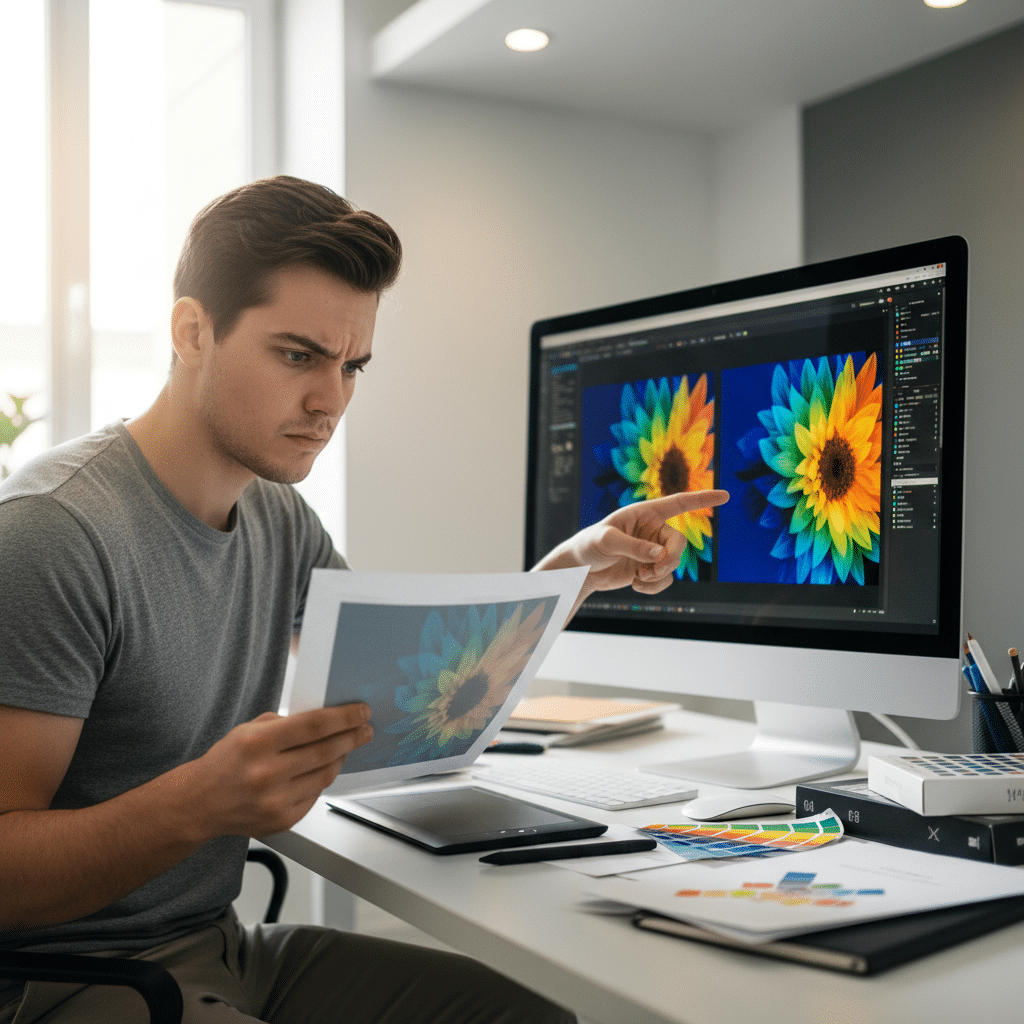 สีเพี้ยน! ทำไมรูปในจอสีสด แต่พิมพ์จริงแล้วหมอง? รู้จัก 'CMYK vs RGB' ก่อนส่งไฟล์ - cmyk-vs-rgb-printing-color-difference-guide