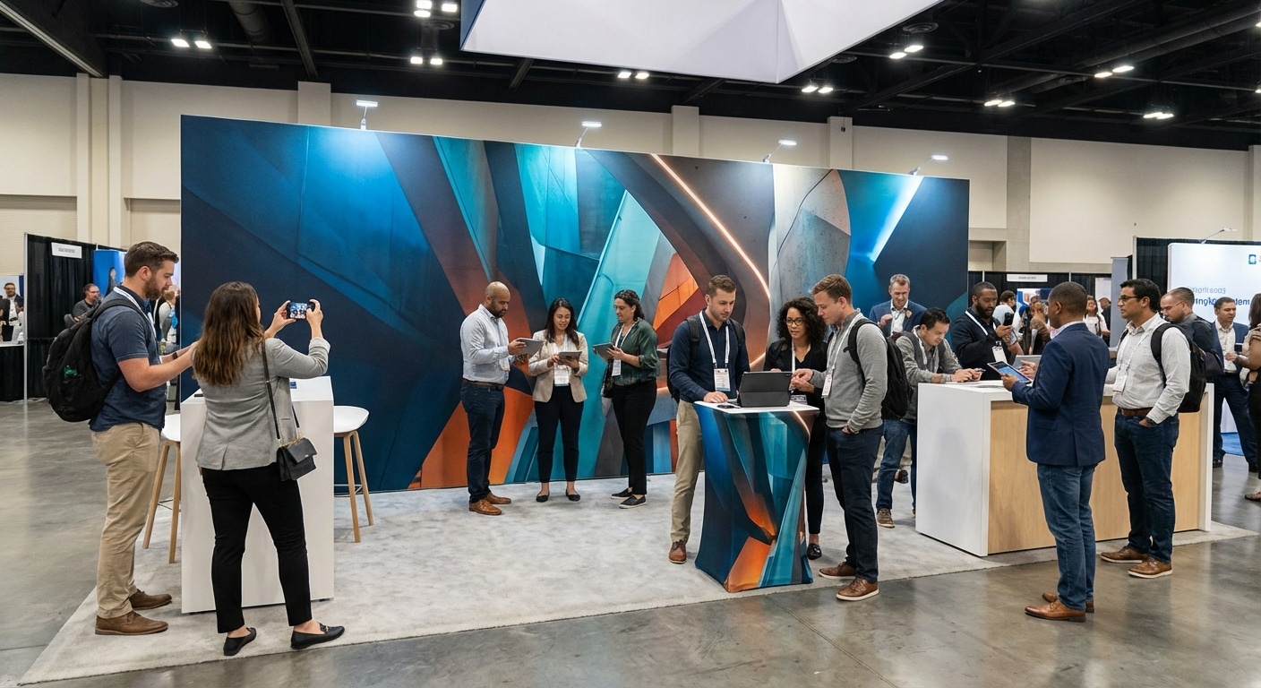 บอกลาโครงเหล็กหนักๆ! เจาะลึก 'Fabric Backdrop' นวัตกรรมบูธผ้าพิมพ์ลายปี 2026 เบา ติดตั้งง่าย ถ่ายรูปไม่สะท้อนแสง - fabric-backdrop-printing-innovation-2026