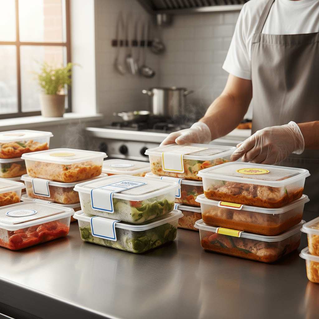 แช่เย็นไม่หลุด เวฟไม่ดำ! เลือก 'สติ๊กเกอร์ติดกล่องอาหาร' อย่างไรให้ปังรับปี 2026 - food-packaging-sticker-selection-guide-2026