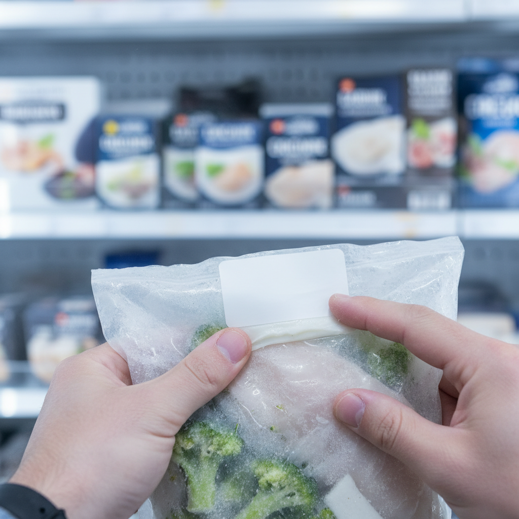 แช่ฟรีซแล้วหลุด? จบปัญหาด้วย 'สติ๊กเกอร์เกรดห้องเย็น' ทน -20°C ติดแน่นไม่มีเด้ง - frozen-food-sticker-label-selection-guide