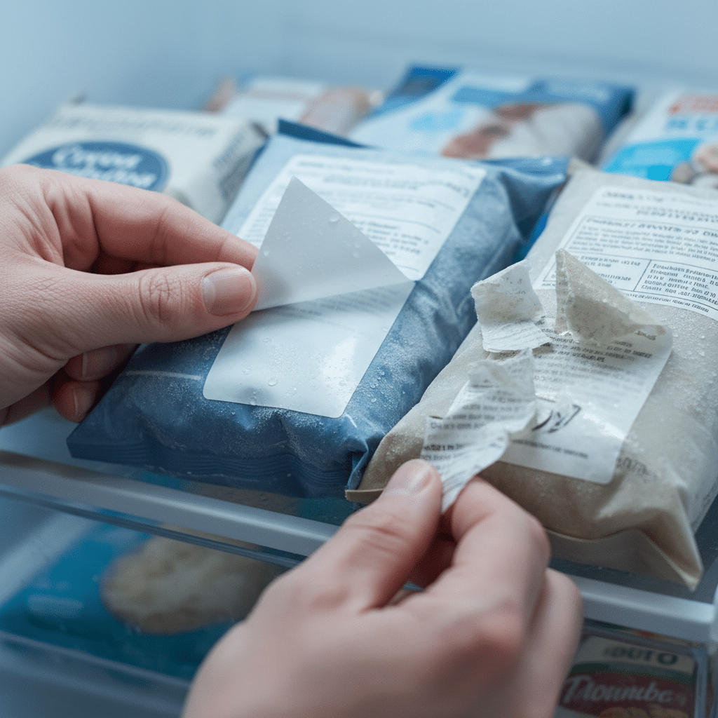 แช่ฟรีซปุ๊บหลุดปั๊บ? จบปัญหาสติ๊กเกอร์เปื่อยด้วย 'PP vs กระดาษ' เลือกให้ถูกก่อนแบรนด์พัง - frozen-food-sticker-pp-vs-paper-selection