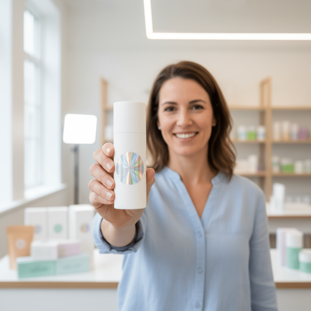 สติ๊กเกอร์โฮโลแกรม: เทรนด์ใหม่สร้างแบรนด์ SME ให้โดดเด่น - holographic-sticker-branding-trend-sme