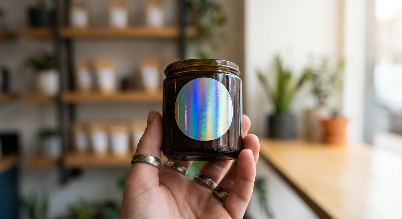 เจาะเทรนด์ 2026: “สติ๊กเกอร์โฮโลแกรม” มาแรง! เปลี่ยนสินค้าให้เป็นแรร์ไอเทม - holographic-sticker-trend-packaging-design-2026