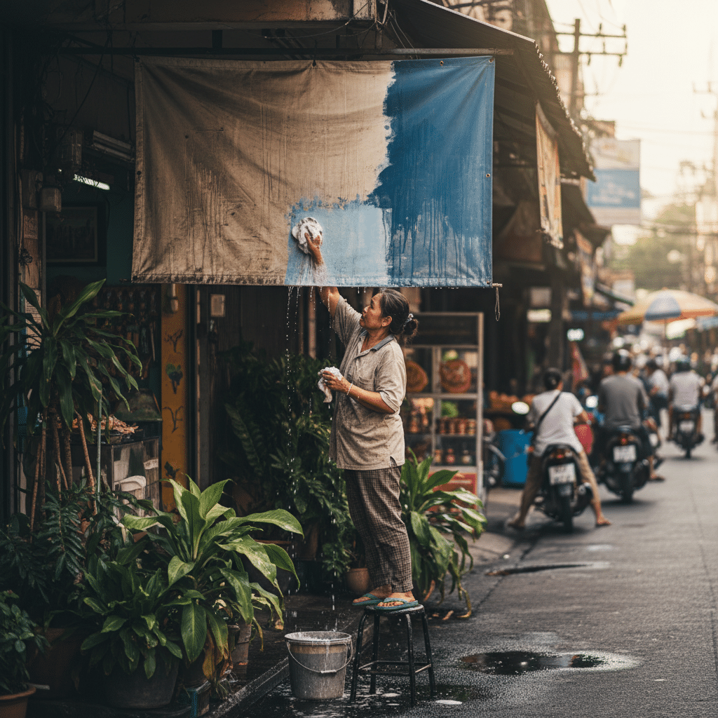 ป้ายซีด = ลูกค้าหาย? 3 วิธีดูแล 'ป้ายไวนิล' ให้สีสดใหม่ ท้าแดดฝนเมืองไทย - how-to-maintain-vinyl-banner-outdoor-signage