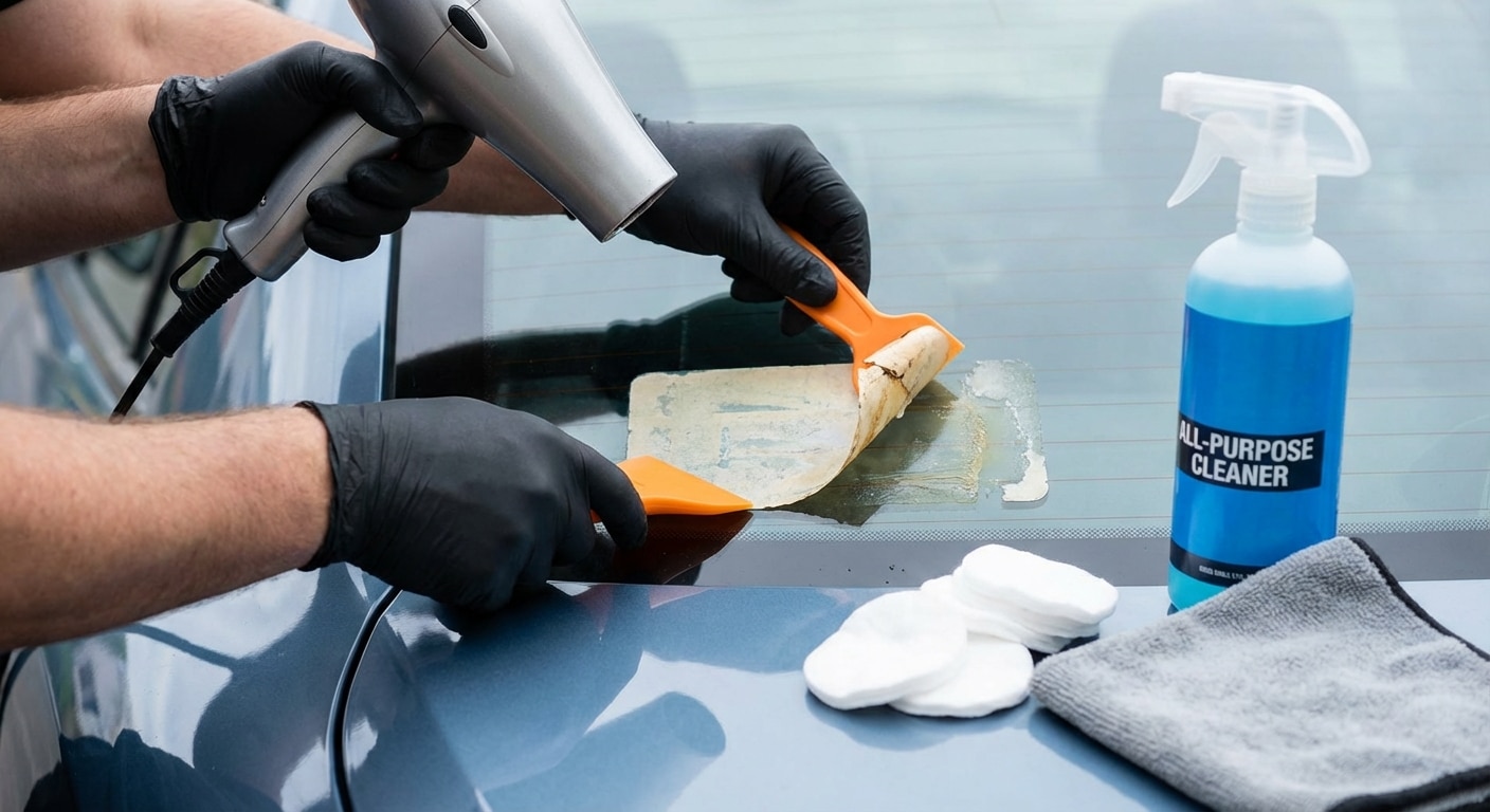 ลอกผิดชีวิตพัง! วิธีเอา 'สติ๊กเกอร์เก่า' ออกจากกระจกและสีรถ ไม่ให้ทิ้งคราบกาว - how-to-remove-sticker-residue-glass-car-guide