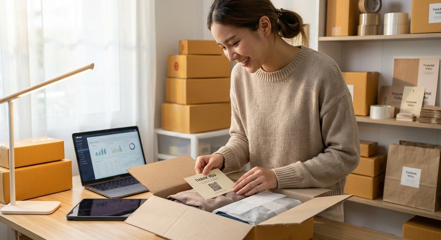อย่าปล่อยให้กล่องเป็นขยะ! เพิ่มยอดซื้อซ้ำด้วย 'Thank You Card' และ QR Code 2026 - increase-repeat-sales-thank-you-card-qr-code-2026