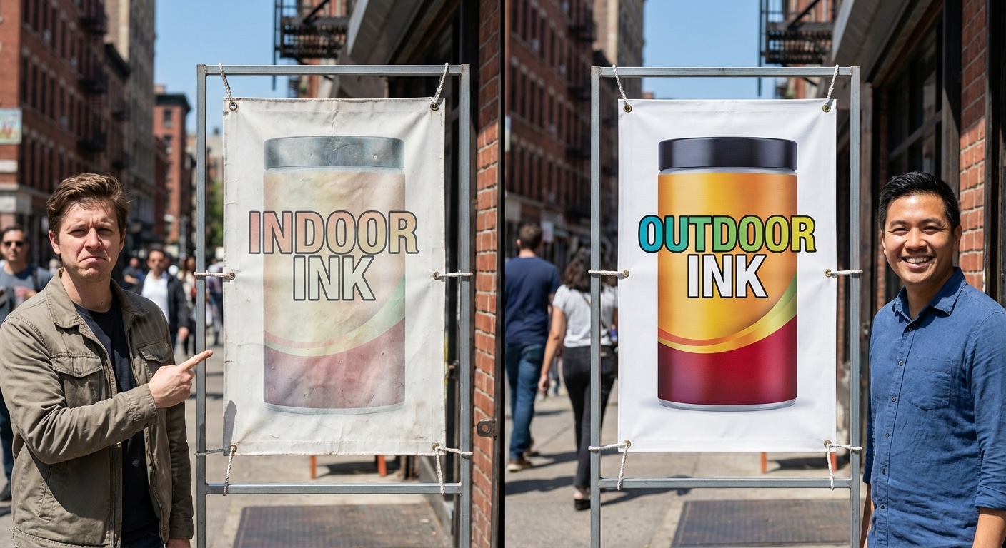 หมึก Indoor vs Outdoor ต่างกันยังไง? เลือกผิดสีซีดใน 3 เดือน - indoor-vs-outdoor-inkjet-printing-difference