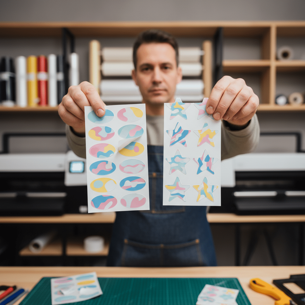 ไดคัท 50% กับ 100% คืออะไร? รู้จัก 'Kiss Cut vs Full Cut' สั่งงานโรงพิมพ์ให้ถูกสเปก - kiss-cut-vs-full-cut-sticker-diecut-guide