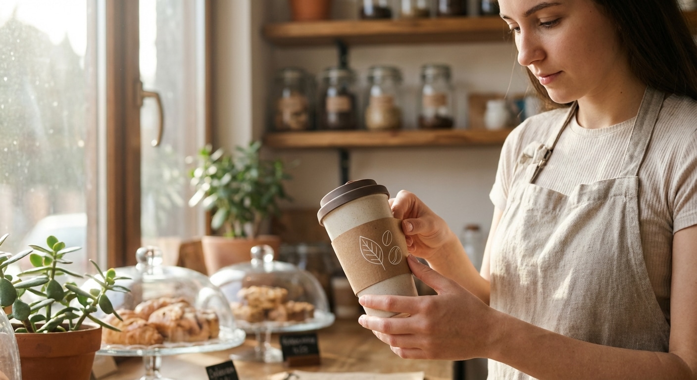 เทรนด์ 2026 'สติ๊กเกอร์คราฟต์' จับคู่ 'หมึกขาว' สวยมินิมอล ยกระดับแบรนด์รักษ์โลก - kraft-paper-white-ink-sticker-trend-2026