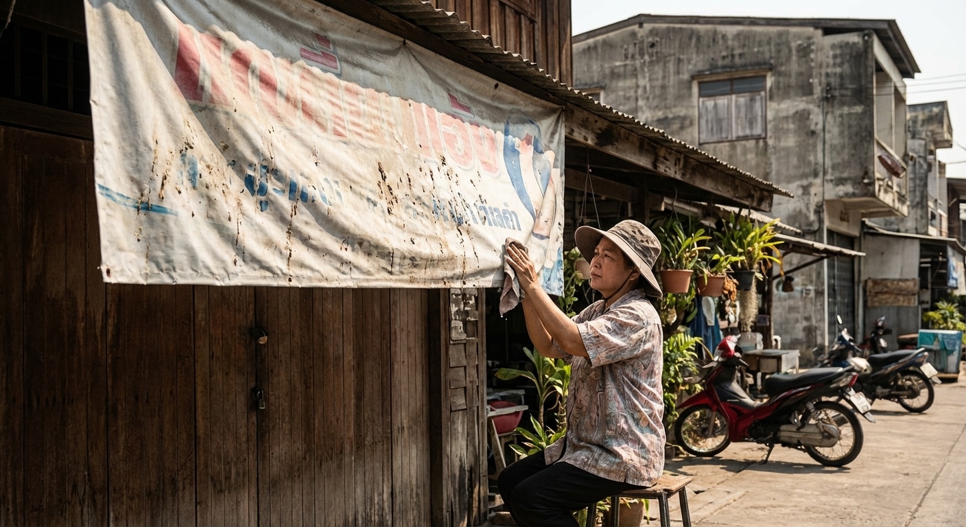 ป้ายหน้าร้านซีดไวทำไงดี? 5 เคล็ดลับยืดอายุ 'ป้ายไวนิล' สู้แดดเมืองไทย ไม่ต้องเปลี่ยนบ่อย - maintain-outdoor-vinyl-signage-thailand-sun-protection