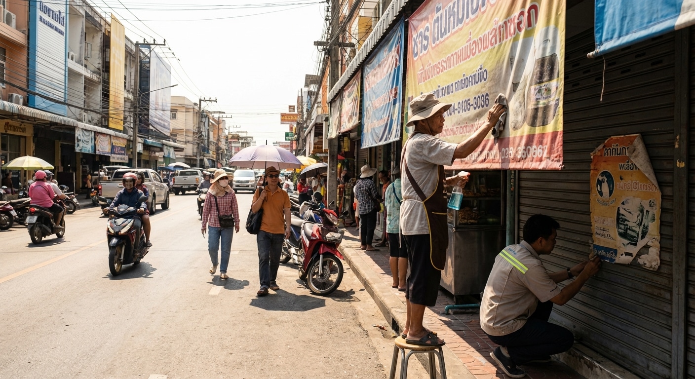 แดดไทยปี 2026 เผาหนัก! เคล็ดลับดูแล 'ป้ายไวนิล-สติ๊กเกอร์' ให้สีสด ทน UV ไม่กรอบแตก - outdoor-signage-maintenance-uv-protection-tips-2026