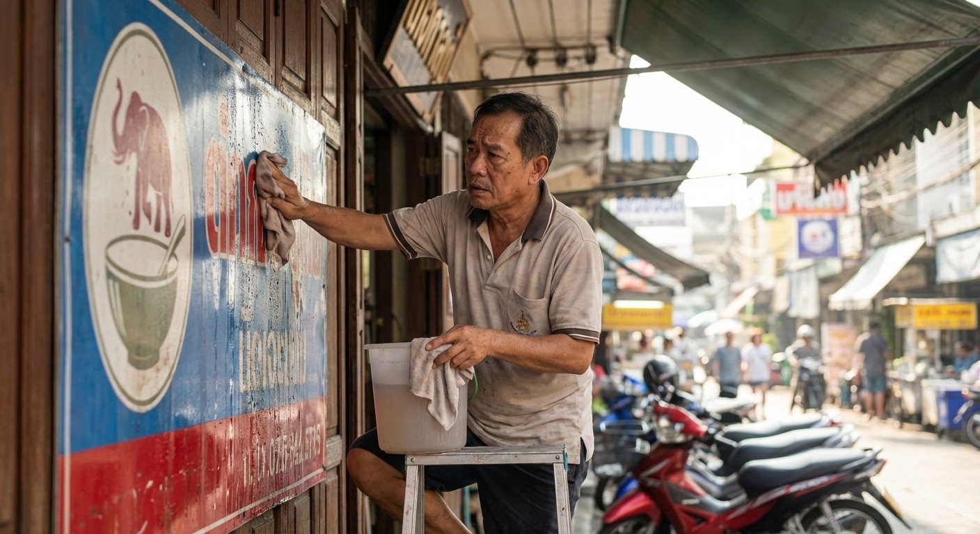 ป้ายซีดไวแก้ยาก! 5 วิธีดูแล 'ป้ายไวนิล' ให้สีสดสู้แดดเมืองไทย ฉบับปี 2026 - outdoor-signage-sticker-maintenance-tips-2026