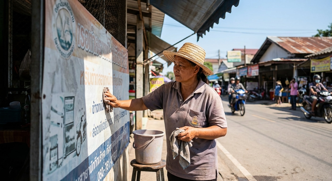 ป้ายซีดไว? 5 ทริคดูแล “ไวนิล & สติ๊กเกอร์” สู้แดดเมืองไทย ให้สีสดนานข้ามปี - outdoor-signage-sticker-maintenance-tips