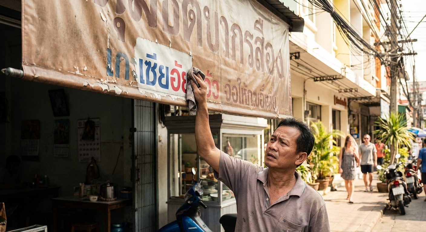 ป้ายซีดลูกค้าหนี! 5 เคล็ดลับดูแล “ป้ายไวนิล” ให้สีสด สู้แดดฝนเมืองไทย ไม่ต้องเปลี่ยนบ่อย - outdoor-vinyl-banner-maintenance-tips