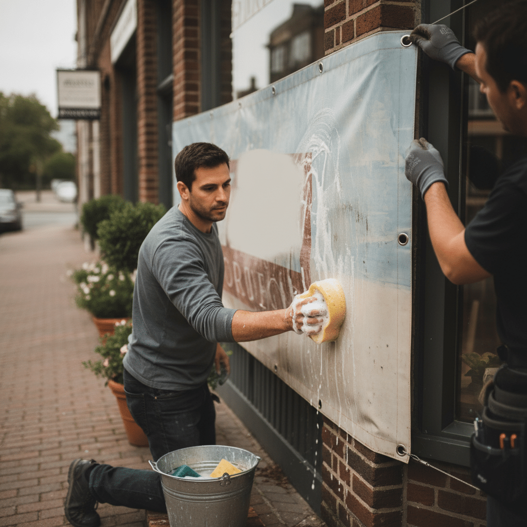 ป้ายซีดไวทำไงดี? 5 วิธีดูแล 'ป้ายไวนิล' ให้สีสดทนนาน ไม่กรอบแตกง่าย - outdoor-vinyl-banner-maintenance-tips