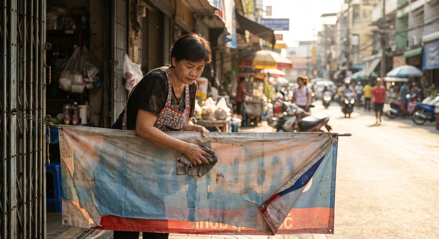 ป้ายซีด = ร้านเจ๊ง? 4 ทริคดูแล 'ป้ายไวนิล' สู้แดดเมืองไทย 2026 ให้สีสดนาน 3 ปี+ - outdoor-vinyl-maintenance-tips-2026