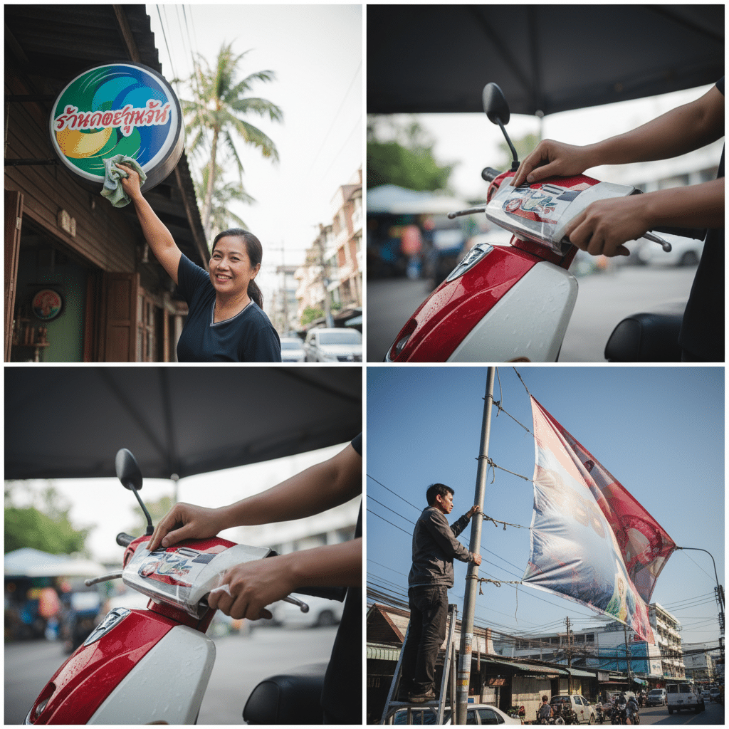 ป้ายซีด? 5 วิธีดูแล 'ไวนิล-สติ๊กเกอร์' กลางแจ้ง ให้สีสดทนแดด - outdoor-vinyl-sticker-maintenance-tips