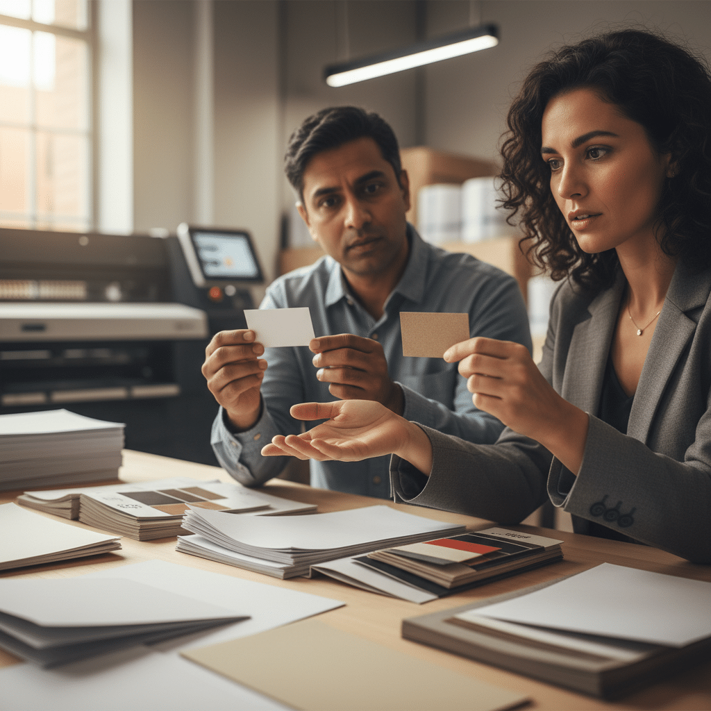 สั่งผิดชีวิตเปลี่ยน! เลือก 'ความหนากระดาษ (GSM)' ยังไง? ให้นามบัตรดูแพง โบรชัวร์ไม่ยับง่าย - paper-weight-gsm-selection-guide-printing