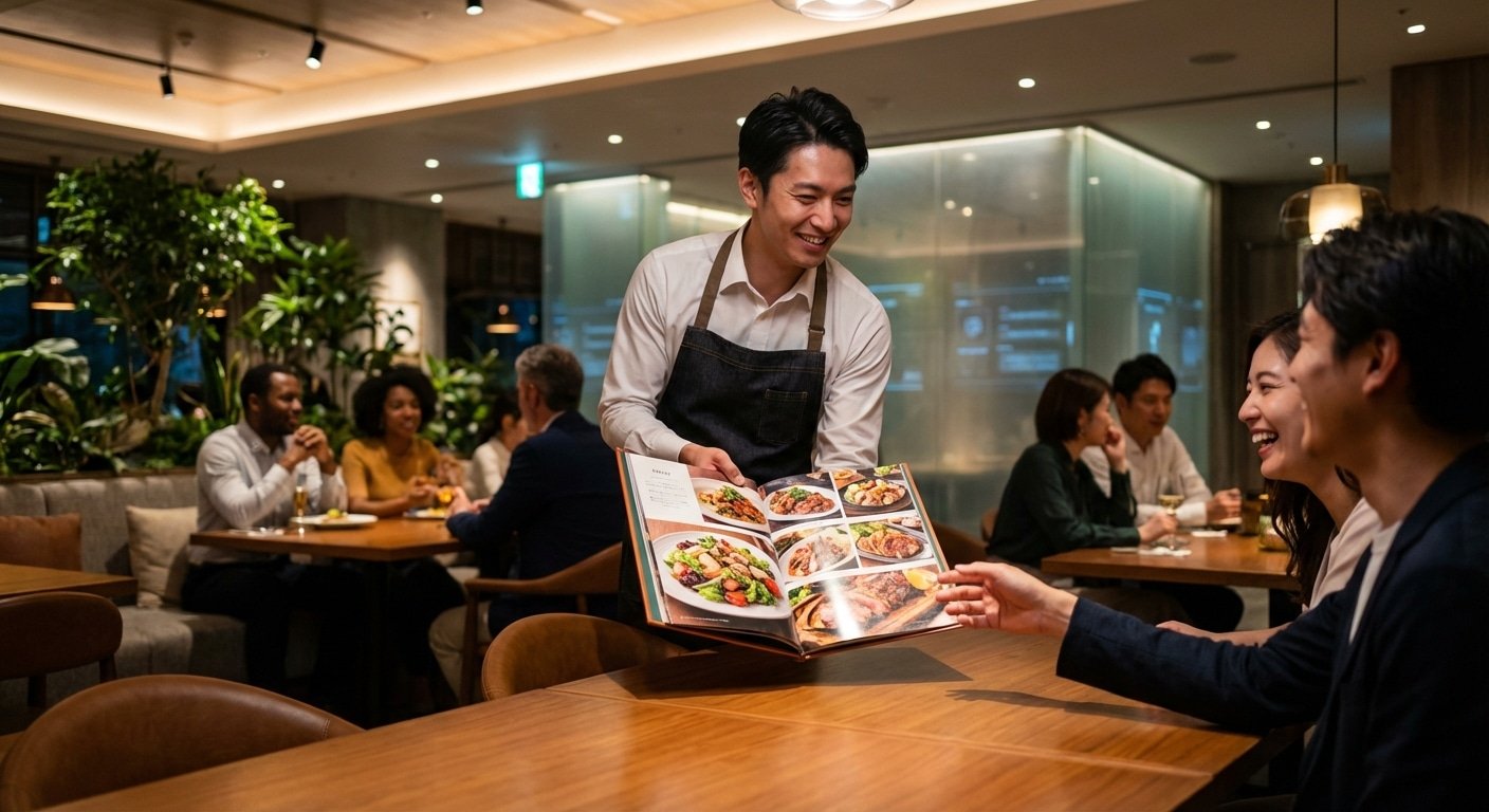 สแกนจนท้อ! ทำไมร้านอาหารยุค 2026 ถึงกลับมาทำ 'เมนูเล่ม' และออกแบบยังไงให้ยอดขายพุ่ง? - physical-menu-comeback-restaurant-design-trend-2026
