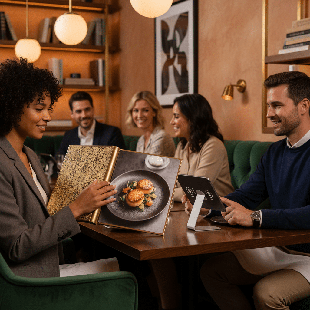 QR Code ไม่พอ! ทำไม 'เล่มเมนู' ถึงกลับมาทรงพลังในปี 2026 - physical-menu-vs-qrcode-restaurant-trend-2026