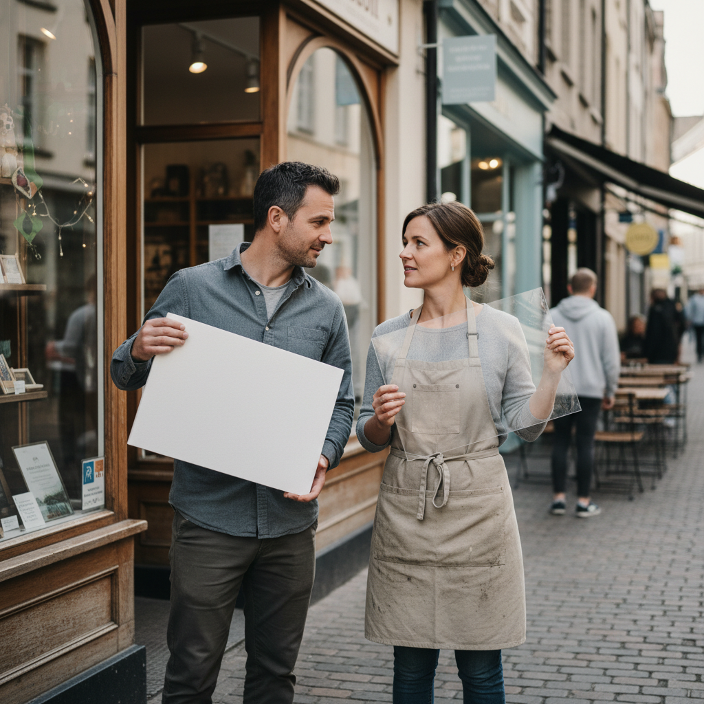 ทำป้ายร้านใช้อะไรดี? ศึกแห่งศักดิ์ศรี 'พลาสวูด vs อะคริลิก' วัสดุไหนทนแดด จบงานสวย ไม่เปลืองงบ - plaswood-vs-acrylic-signage-material-guide