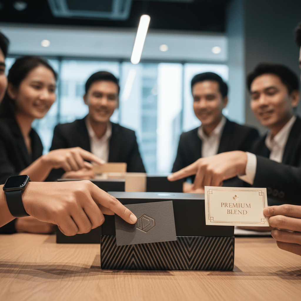 Spot UV, ปั๊มนูน, เคทอง: เทคนิคพิมพ์เพิ่มมูลค่าแบรนด์ - premium-print-finishing-techniques-sme