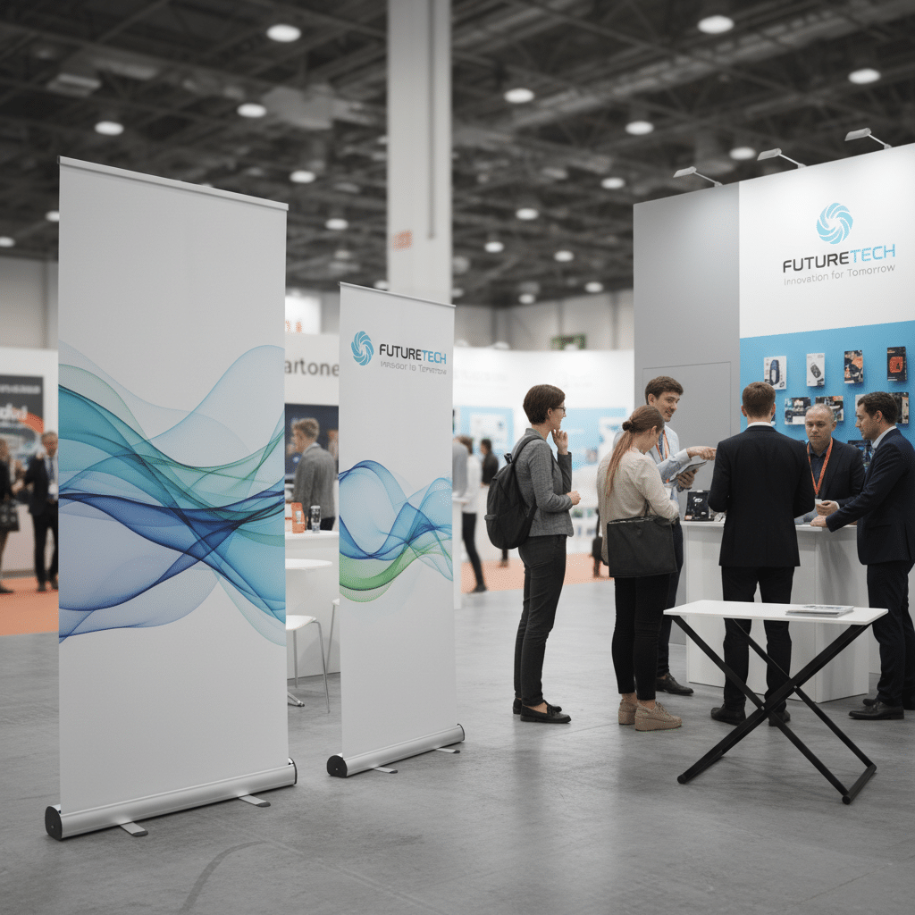 จัดบูธให้คนหยุดมอง! เลือก 'Roll up vs X-Stand' แบบไหนทนกว่า พับเก็บง่าย เหมาะกับงานคุณ - roll-up-vs-x-stand-display-comparison