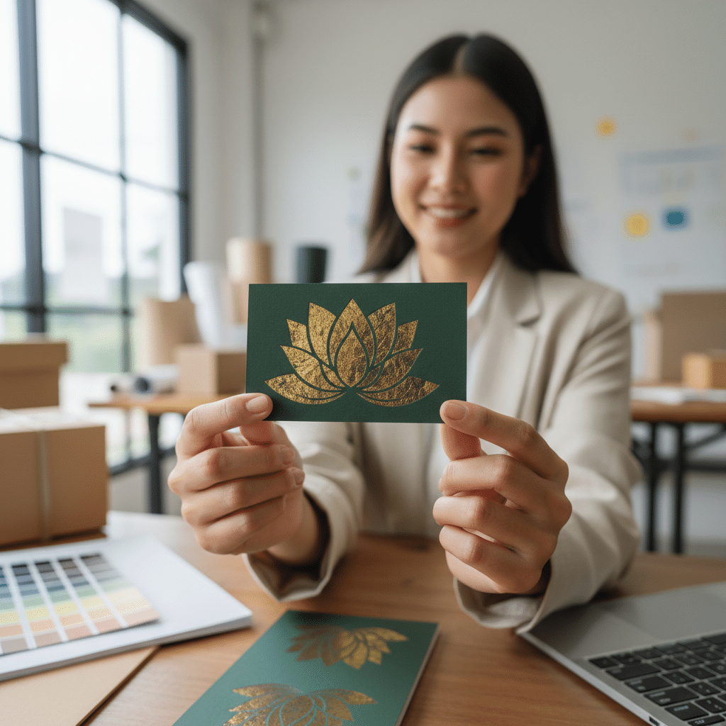 พิมพ์นูน ปั๊มฟอยล์: เทคนิคเพิ่มมูลค่าให้แบรนด์ SME - special-printing-techniques-sme-branding