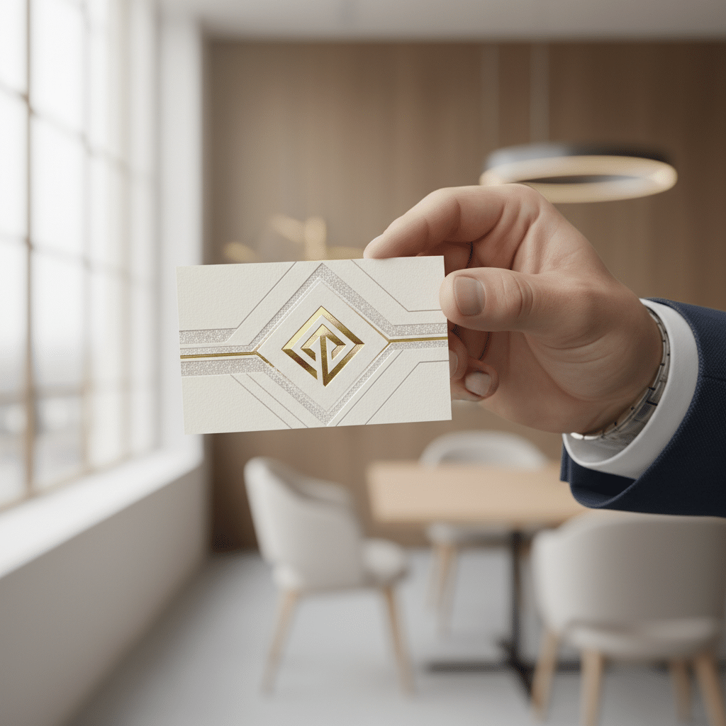 นามบัตรธรรมดาโลกไม่จำ! อัปเกรดความแพงด้วย 'Spot UV & Foil' เทคนิคพิมพ์ที่ผู้บริหารเลือกใช้ - spot-uv-foil-stamping-business-card-technique