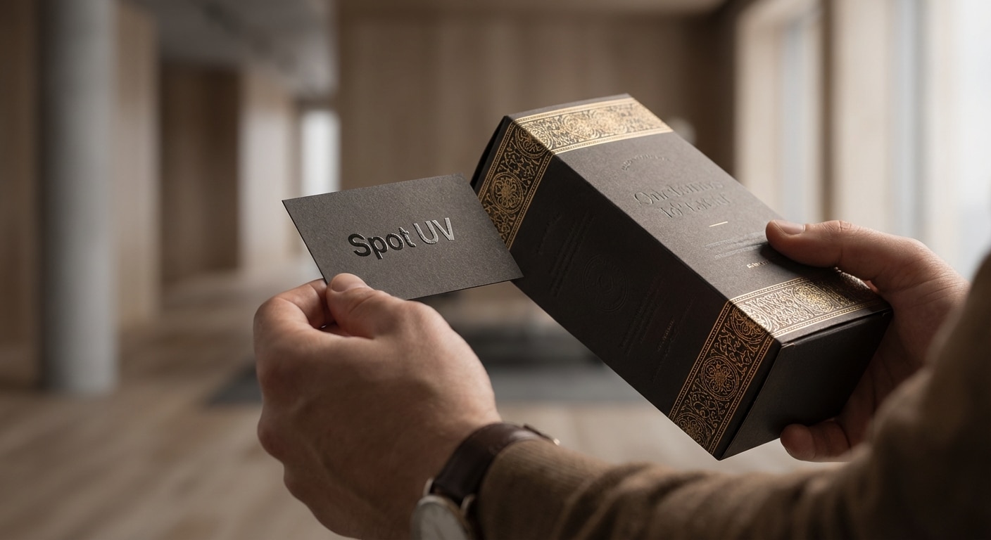 กระดาษธรรมดา...ทำไมดูแพง? เจาะลึกเทคนิค 'ปั๊มเค & Spot UV' อัปเกรดงานพิมพ์ให้หรูระดับพรีเมียม - spot-uv-foil-stamping-printing-technique