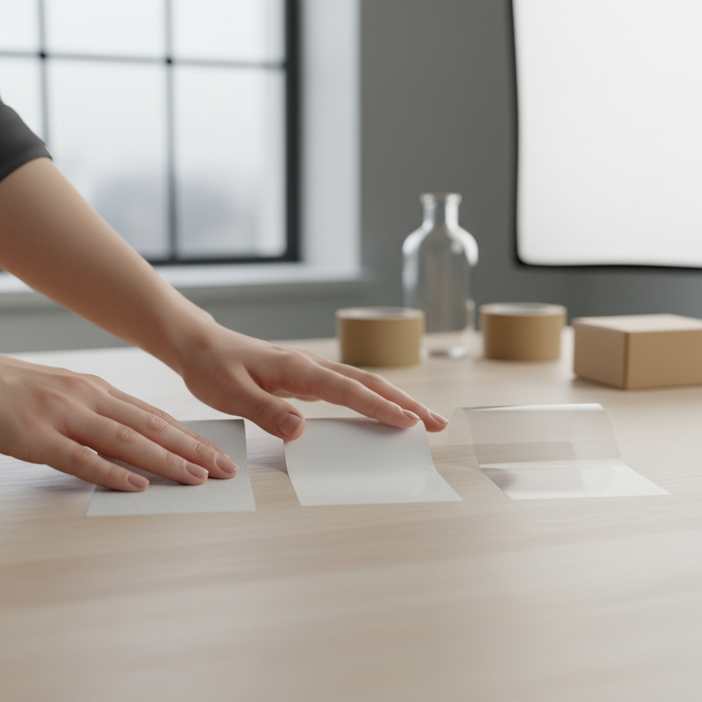 'สติ๊กเกอร์กระดาษ vs PP vs PVC' ต่างกันยังไง? เลือกแบบไหนกันน้ำได้จริง ไม่ทิ้งคราบ - sticker-material-paper-pp-pvc-guide