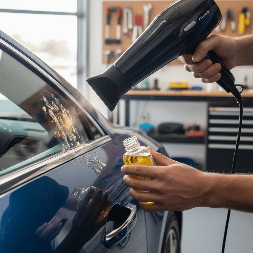 สติ๊กเกอร์ทิ้งคราบกาว? วิธีลอกออกให้เกลี้ยง ไม่ทำลายสีรถและกระจก - sticker-residue-removal-guide-car-glass