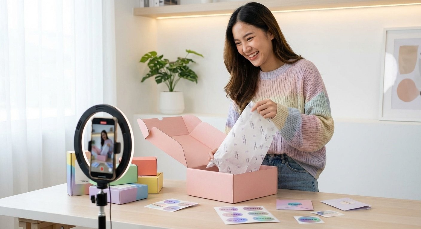 กล่องสวย = รีวิวฟรี! เจาะกลยุทธ์ 'Unboxing Experience' ปั้นแบรนด์ 2026 ให้ลูกค้าอยากถ่ายลง TikTok - unboxing-experience-packaging-design-strategy-2026