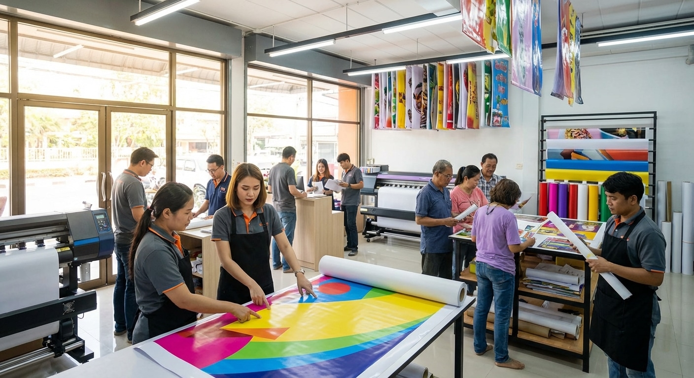 รับทำป้ายไวนิลด่วน ขอนแก่น รอรับได้เลย ร้าน Giant print - urgent-vinyl-sign-khonkaen