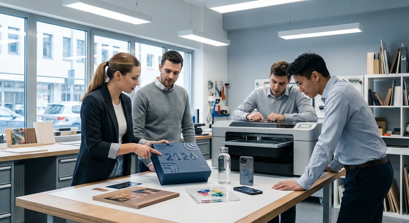 เทรนด์งานพิมพ์ 2026: รู้จัก 'UV Direct Print' พิมพ์นูนมีมิติบนทุกวัสดุ ไม่ง้อบล็อก สั่งทำน้อยก็คุ้ม - uv-direct-print-technology-sme-trend-2026