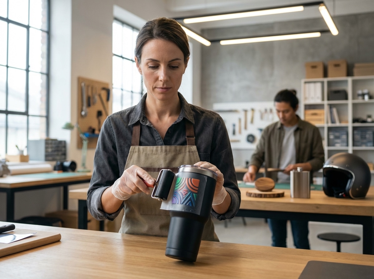 ไม่ต้องสกรีนก็หรูได้! เจาะลึก 'UV DTF' นวัตกรรมพิมพ์โลโก้นูน 3D ติดแน่นทุกผิวโค้งปี 2026 - uv-dtf-printing-technology-premium-gift-2026