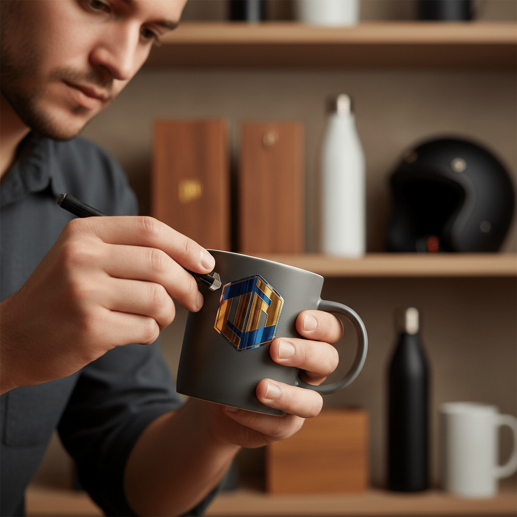 สกรีนแก้วใบเดียวก็ทำได้? เจาะลึก 'UV DTF' สติ๊กเกอร์โลโก้นูน ติดปุ๊บหรูเกรดห้างปั๊บ - uv-dtf-printing-vs-screen-printing-premium-gift