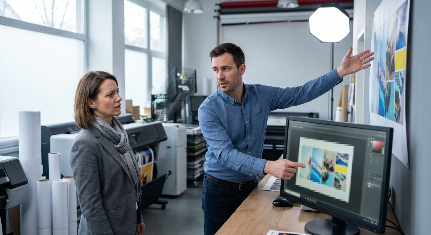 ขยายแล้วแตก! ทำไมโรงพิมพ์ถึงขอไฟล์ 'Vector' (.AI) แทนรูปภาพ (.JPG)? - vector-vs-raster-file-format-printing