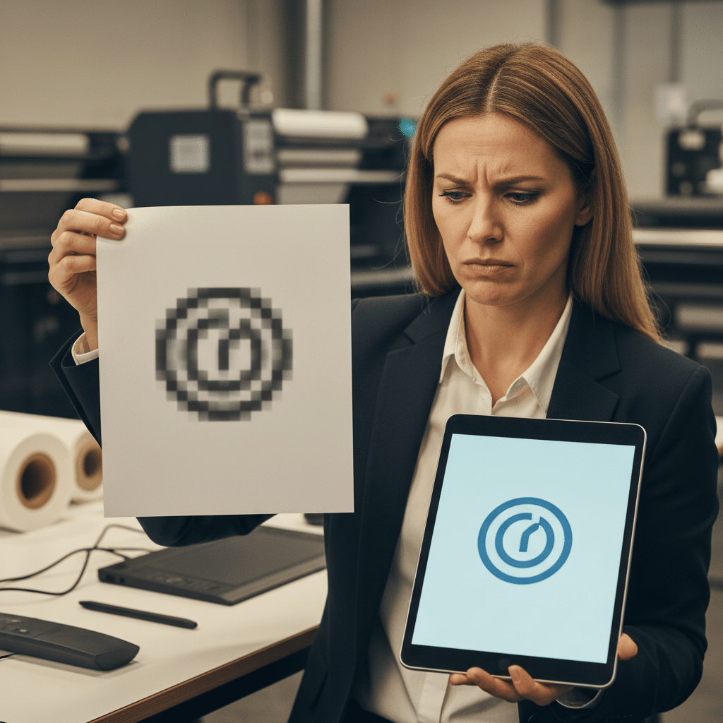 โลโก้แตก! รู้จักไฟล์ Vector vs Raster ก่อนสั่งพิมพ์ - vector-vs-raster-logo-printing