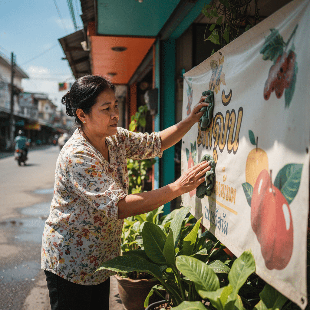 ป้ายไวนิลซีดจาง? 5 วิธียืดอายุใช้งานให้สีสดทนแดด - vinyl-banner-care-tips-sun-protection