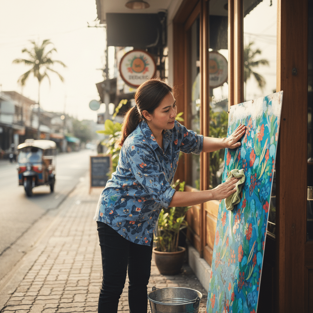 ดูแลป้ายไวนิลหน้าร้านอย่างไรให้สีสด ทนทานนานปี? - vinyl-banner-care-tips-thailand